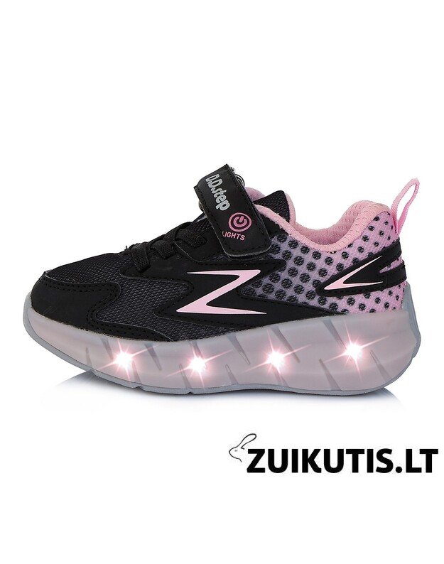 Juodi sportiniai LED batai 24-29 d. F61275BM